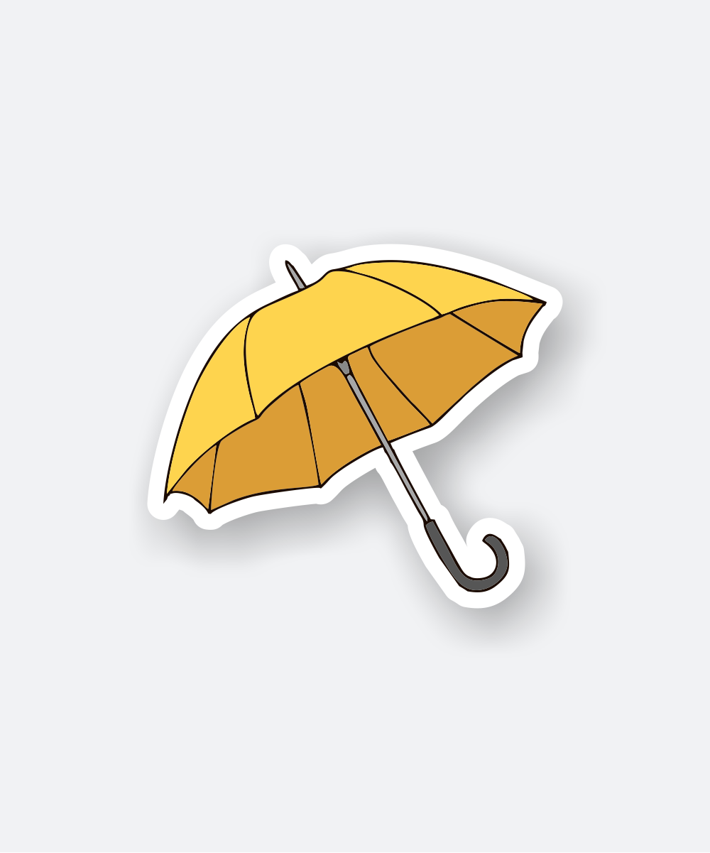 Yellow Umbrella Sticker - devisestore