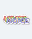 NOICE sticker featuring a colorful retro design.