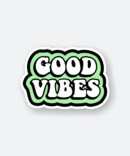 Good Vibes sticker featuring a playful design radiating positivity.