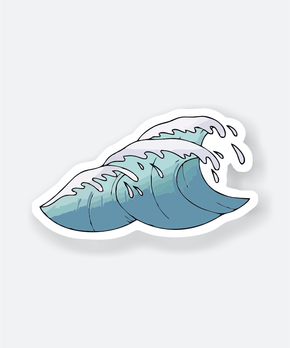 Epic Blue Wave Sticker for Ocean Lovers 1 blue wave sticker