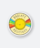 Radiate Positivity Sticker featuring a cheerful sun design.