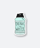 Drink water sticker featuring a cute water bottle design.