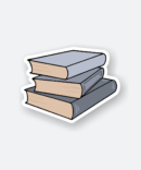 Book stack sticker featuring a charming design of stacked books.