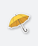 yellow umbrella sticker