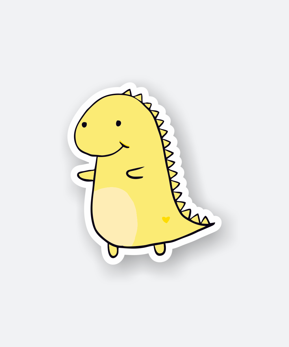 yellow dinosaur sticker