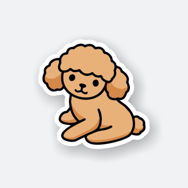 Cute puppy sticker featuring an adorable brown dog.