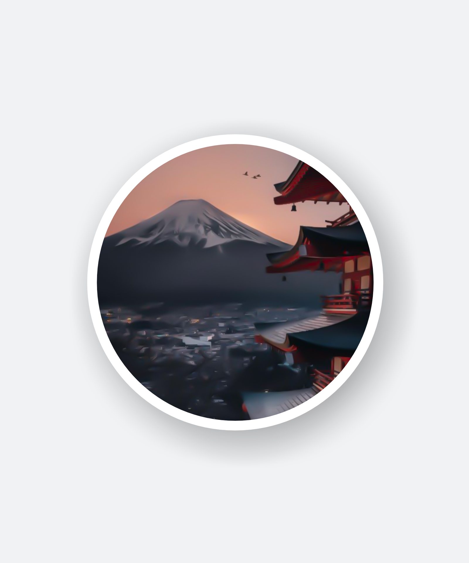 Aesthetic Mount Fuji Sticker featuring Japan's iconic mountain