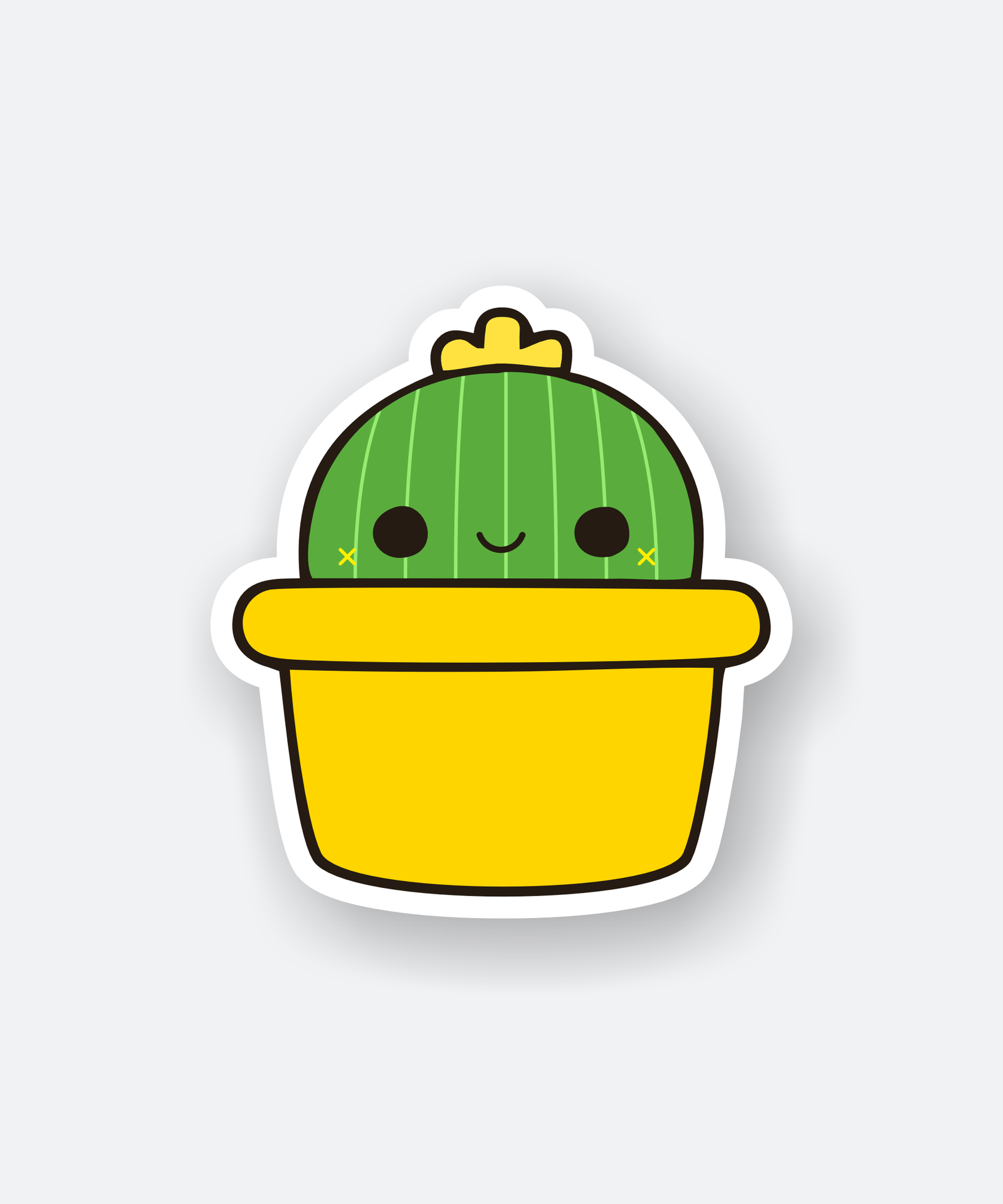Adorable Shy Cactus Sticker featuring cute design