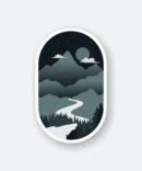 night mountain sticker