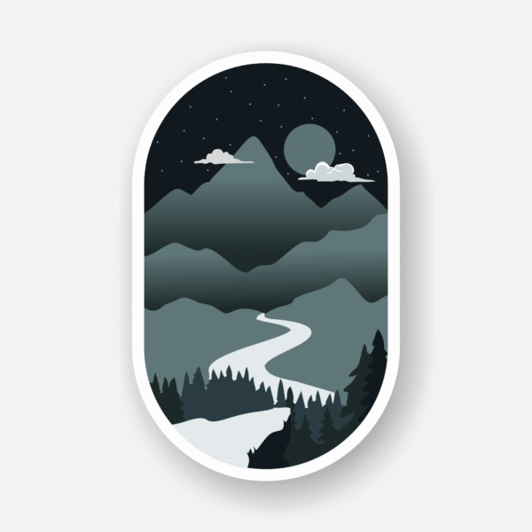 night mountain sticker