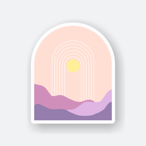 Aesthetic Daybreak Sticker featuring a serene sunrise