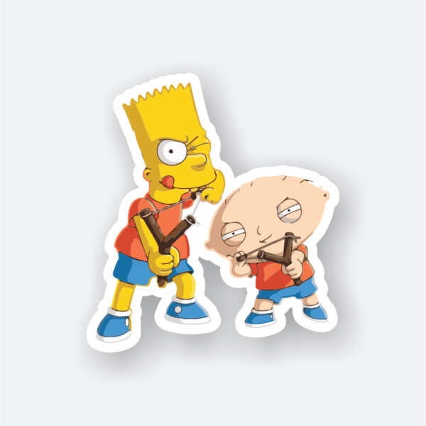 bart and stewie cartoon sticker