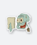 crazy squidward cartoon sticker