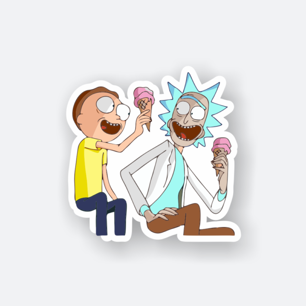rick and morty ice cream sticker