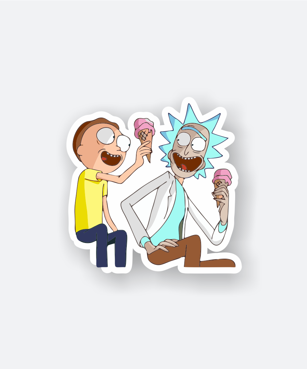 rick and morty ice cream sticker