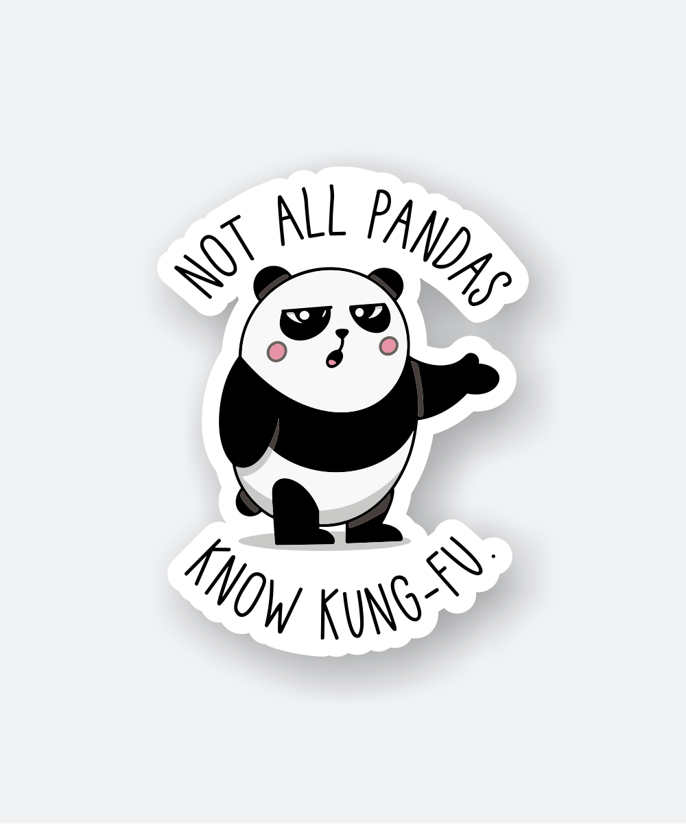 Amazing Not All Pandas Know Kung Fu Cartoon Sticker 1 panda cartoon sticker