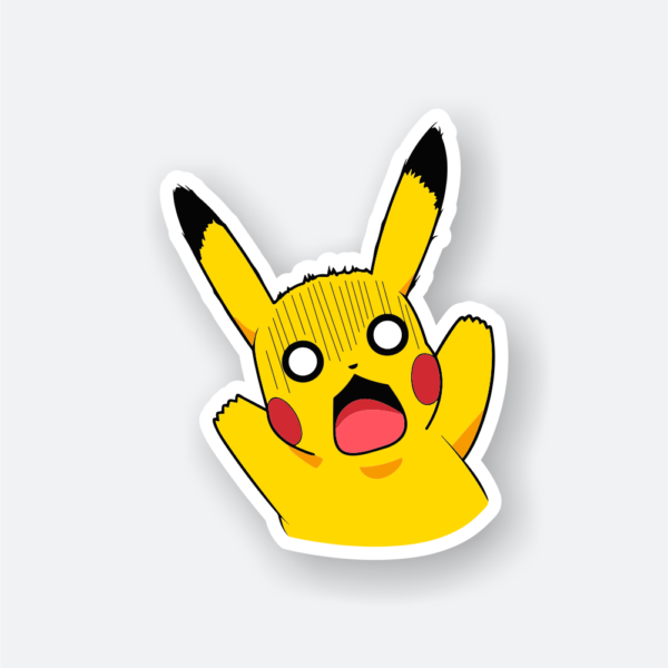 scared pikachu sticker