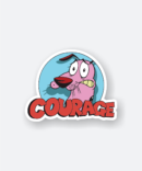 scared courage sticker