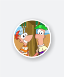 phineas and ferb cartoon sticker