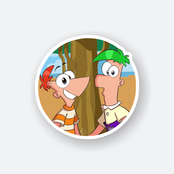 phineas and ferb cartoon sticker
