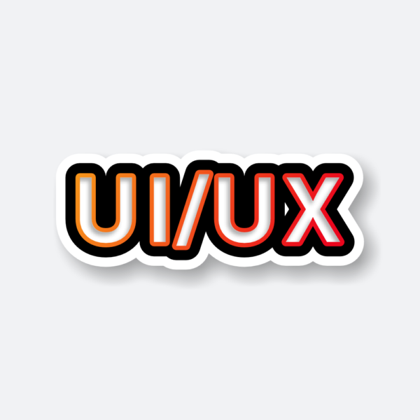 UI/UX sticker showcasing bold design and vibrant colors.
