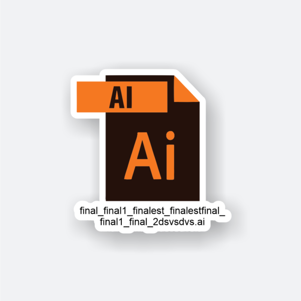 Adobe Illustrator file sticker showcasing recognizable design.