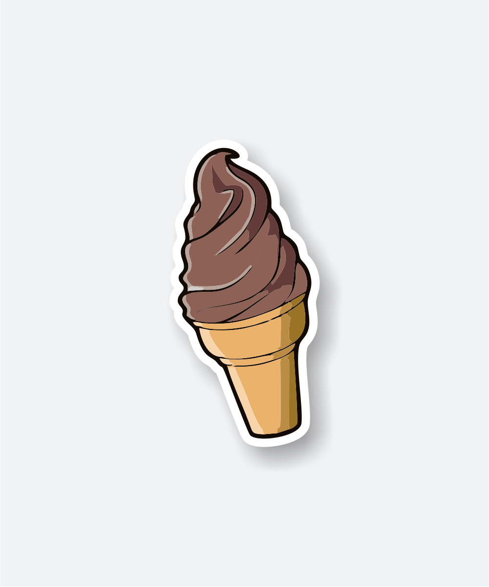 Chocolate Ice Cream Amazing Cone Vinyl Sticker 1 chocolate ice cream sticker