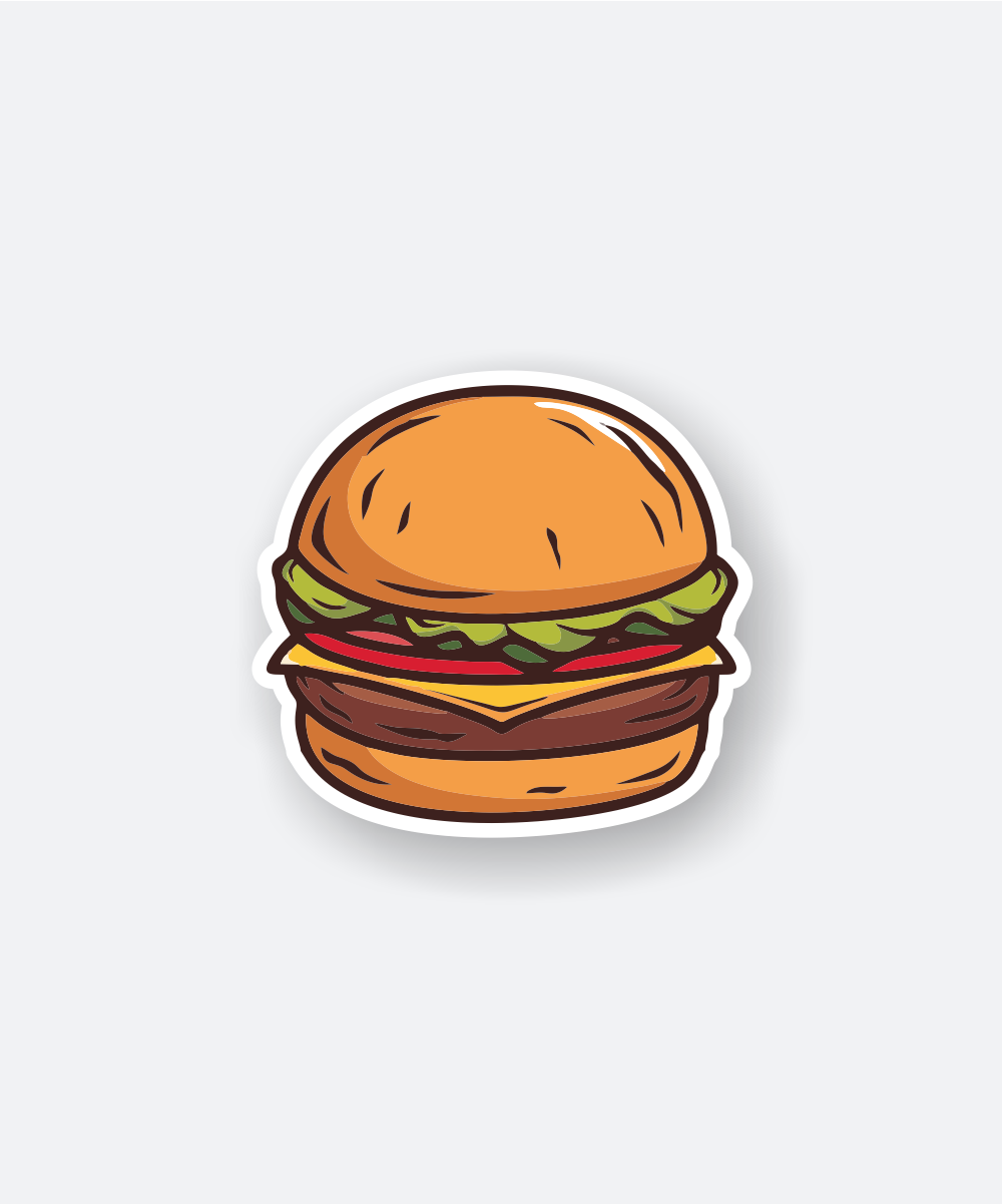 Hamburger Sticker Amazing Burger Vinyl Sticker 1 hamburger sticker