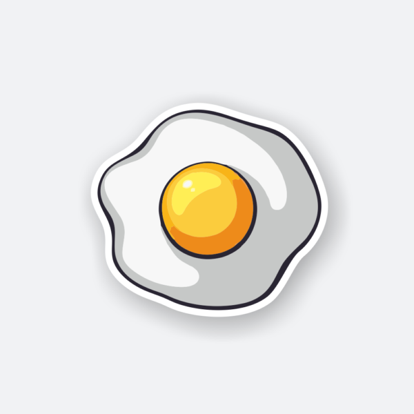 one fried egg sticker