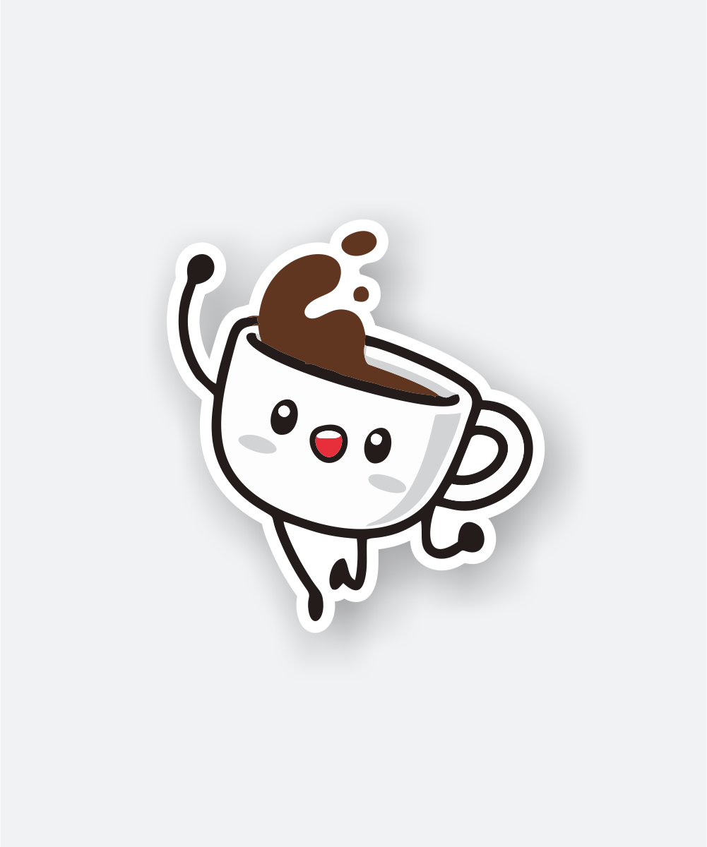 cute kawaii coffee cup sticker