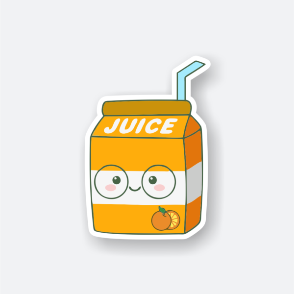 kawaii orange juice sticker