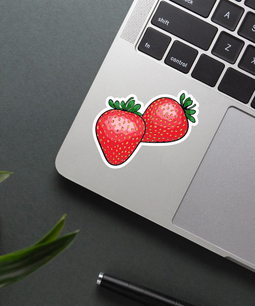 Strawberries Sticker on a phone.