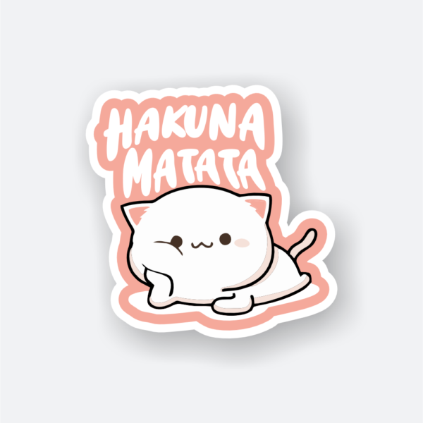 Hakuna Matata sticker featuring a cute cat design.