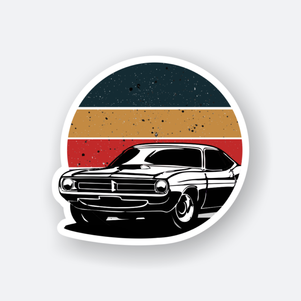 classic car sticker retro stripes moto enthusiast