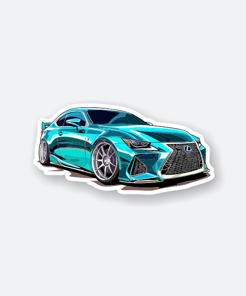 blue lexus rc sticker sports car moto enthusiast