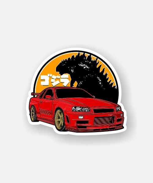 nissan skyline gt r car sticker