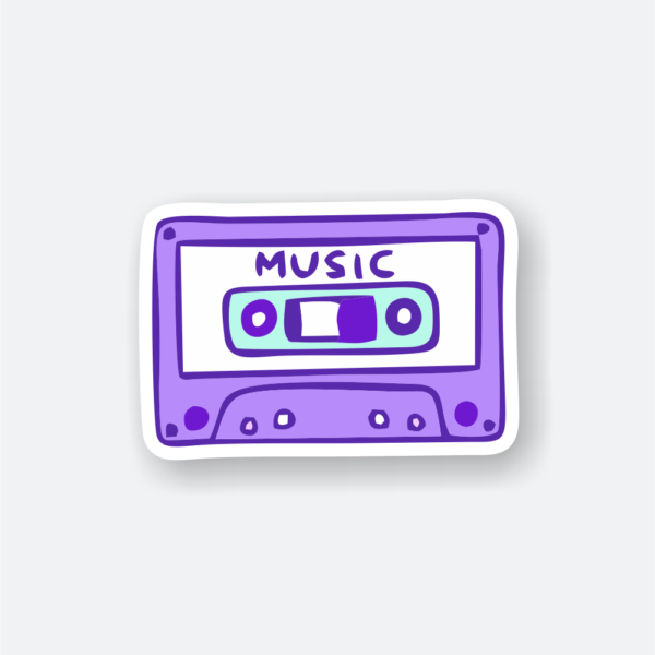 purple kaset music sticker