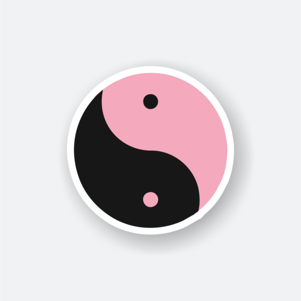 black pink logo sticker