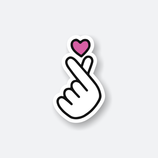 korean finger heart sticker