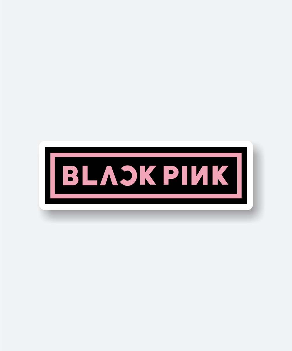 Stylish Kpop Black Pink Logo Sticker in Pink and Black 1 kpop black pink logo sticker