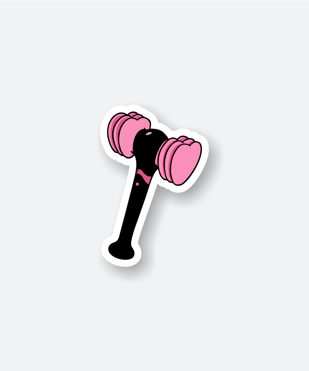 Blackpink Hammer Sticker with Pink Heart Shaped Ends 1 blackpink hammer sticker