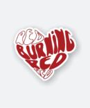red burning heart sticker