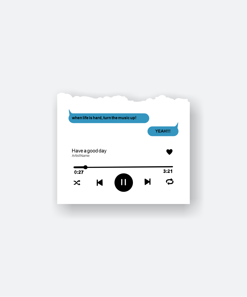 Amazing When Life Is Hard Turn The Music Up Sticker with Music Player Style 1 music sticker