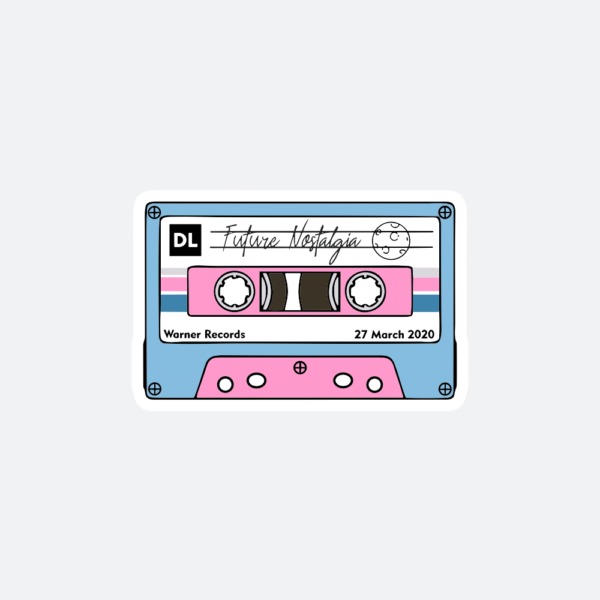 future nostalgia cassette tape vinyl sticker