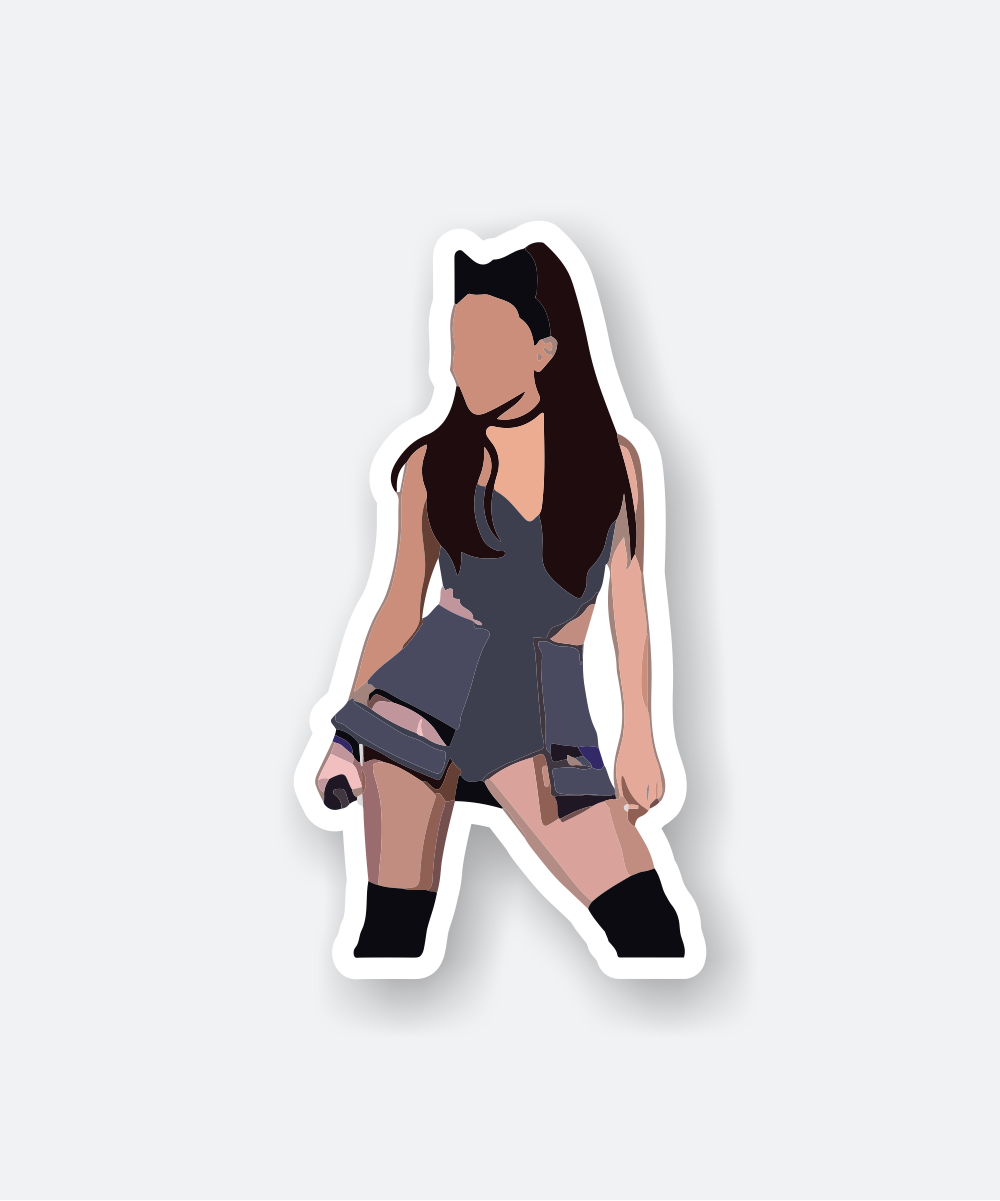 Ariana Grande Concert Sticker with Iconic Stage Look in Black 1 ariana grande concert sticker