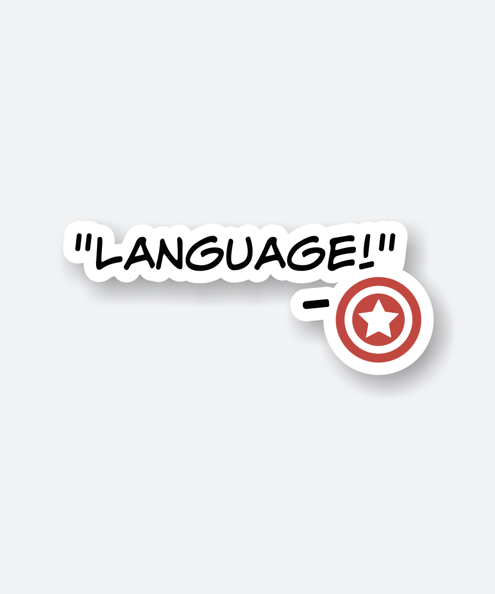 language captain america sticker