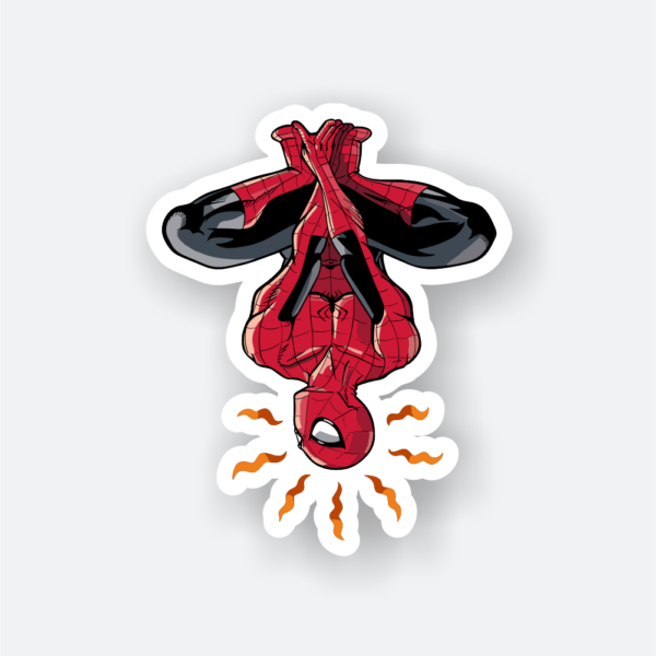 spider man upside down sticker