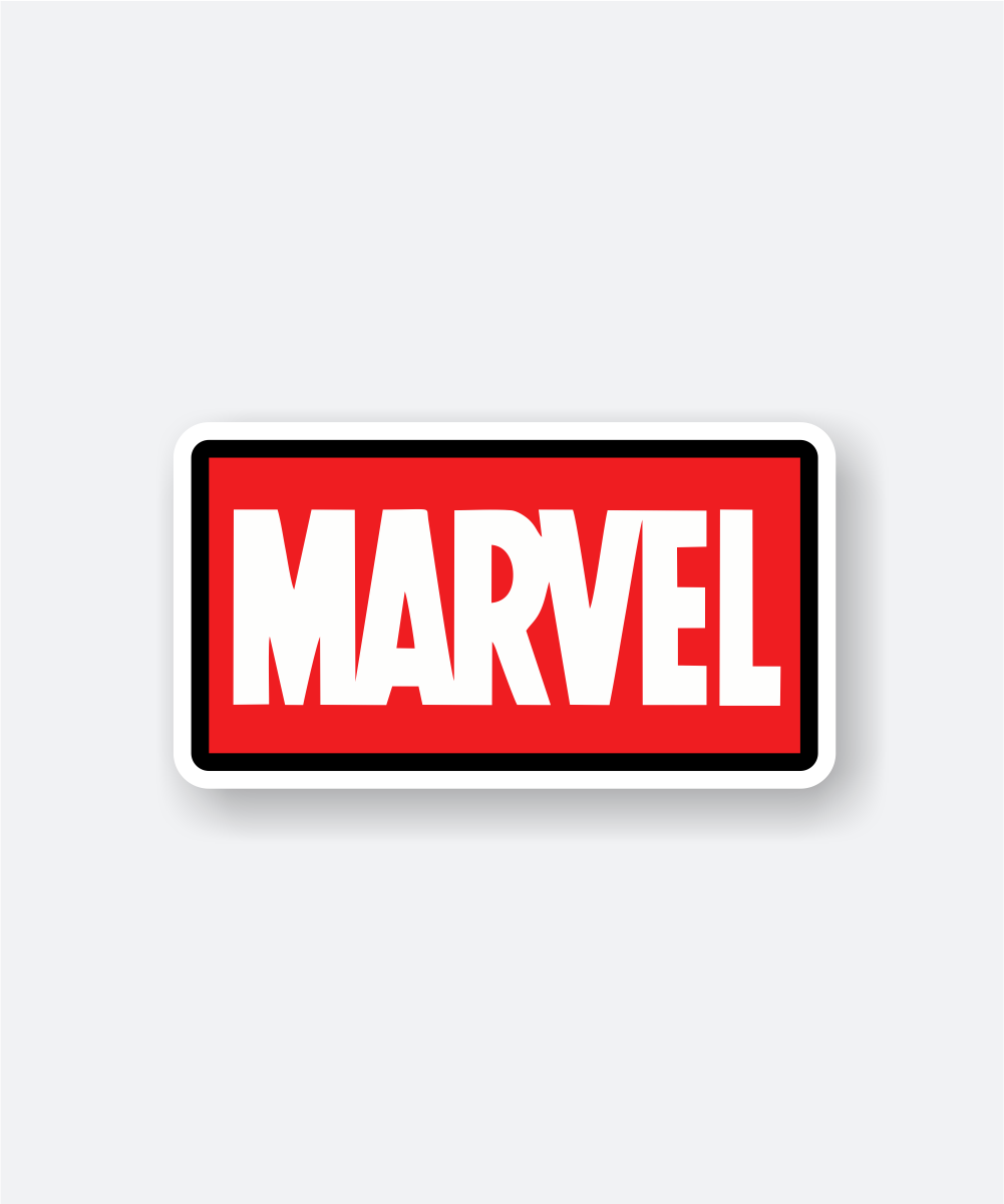 marvel logo sticker