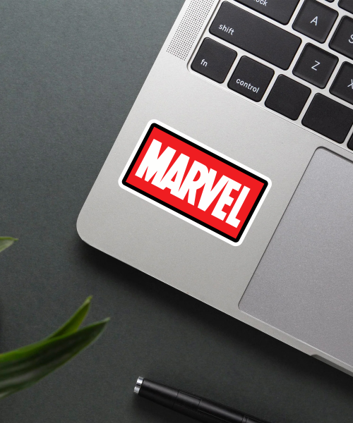 marvel logo sticker