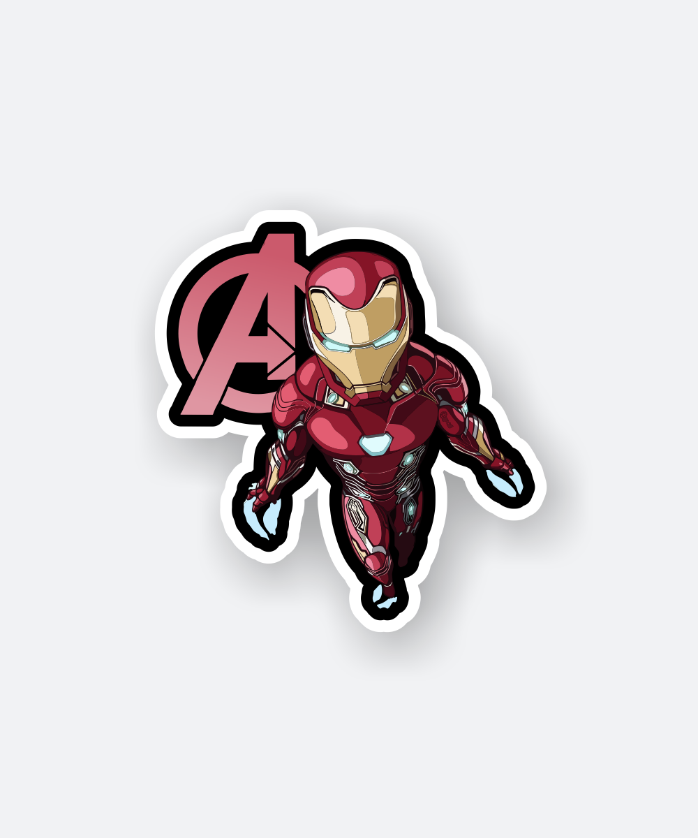Avengers Iron Man Sticker Premium Marvel Hero Pose 1 avengers iron man sticker